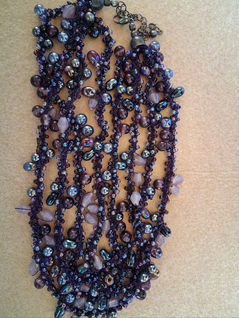 Purple Beaded Multi-Strand Necklace - Women - Picture 3 of 7